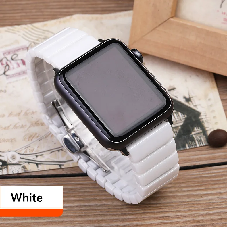 Керамический ремешок для Apple Watch 44 мм 40 мм iwatch 42 мм 38 мм роскошный браслет с пряжкой из нержавеющей стали Apple watch 4 3 2 1