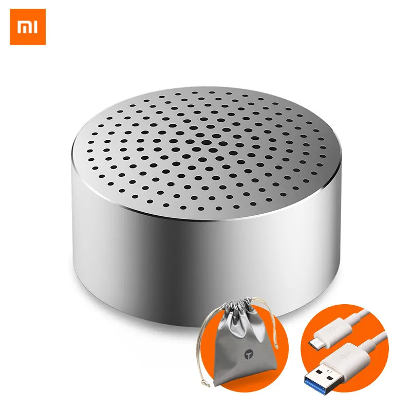Xiaomi Мини стерео Bluetooth портативный динамик с микрофоном Водонепроницаемая беспроводная гарнитура Bluetooth Mp3 музыкальный плеер динамик - Цвет: SilverAndCableAndBag