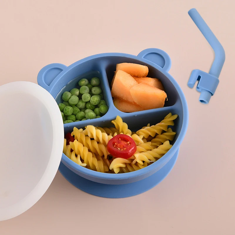

Baby Feeding Bowl With Cover Soft Silicone Bowl High Or Low Temperature Resistance Bowl For Babies