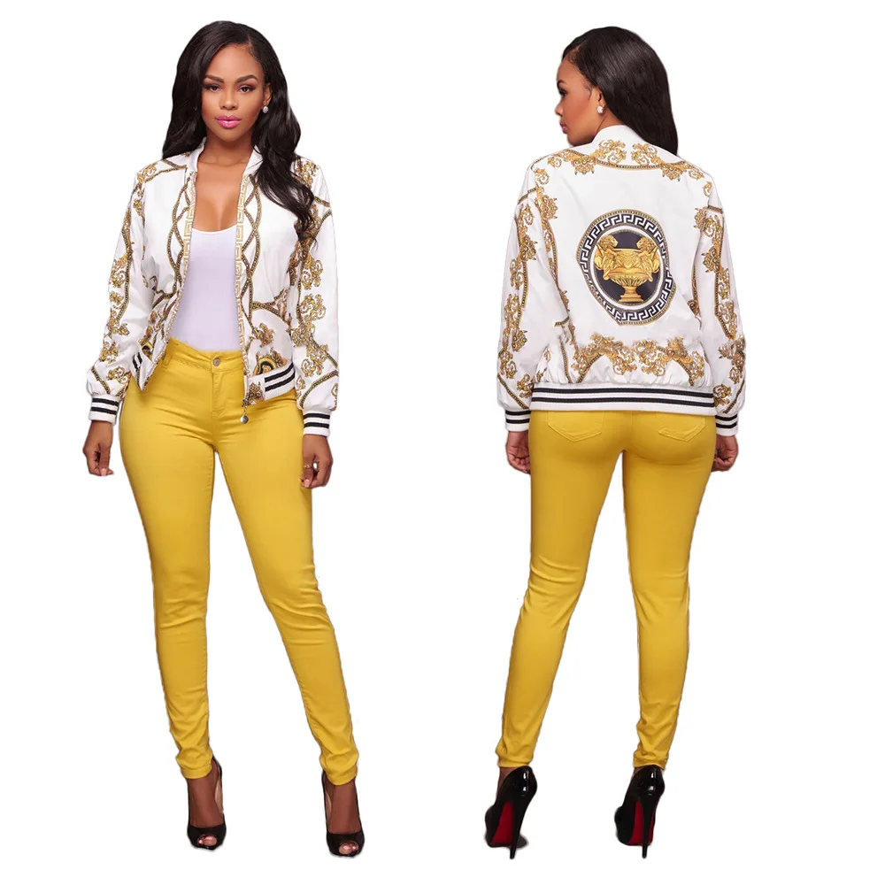 Женская сексуальная куртка бомбер со стоячим воротником роскошная шикарная