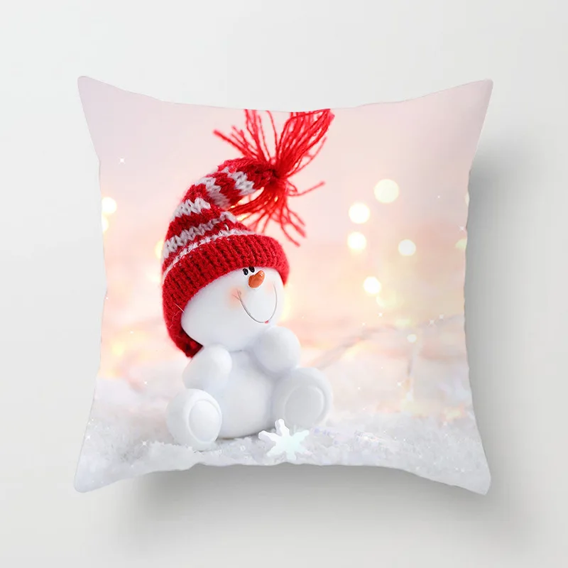 Christmas Snowman 01 Sigl-двусторонняя печать полиэстер скандинавские Декоративные диванные подушки Чехол Рождественский Снеговик квадратная наволочка диванная кровать домашний декор - Цвет: Christmas Snowman 01