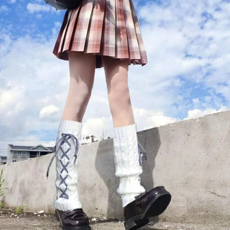 

Униформа Jk в японском стиле, гетры для девочек, костюм для косплея, белая, черная, цветная лента, радуга, искусственная кожа, новинка зимы 2021