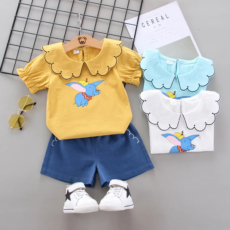 Baby girls clothing sets summer newborn cotton fashion tops+bib shorts 2pcs tracksuits for bebe boys toddler jogging suits 2020 | Детская