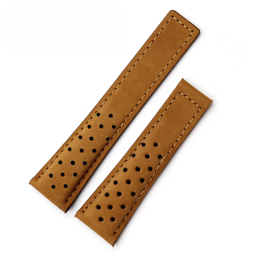 Rolamy 20 22mm Real Calf Leather Suede Strap VINTAGE Replacement Wrist Watchbands Belt Watch Band For Tag Heuer