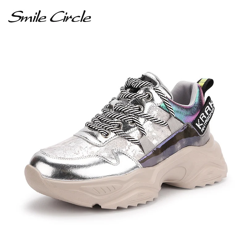 Smile Circle Women Sneakers Flats Platform shoes Patchwork Thick bottom Fashion horse hair Casual Ladies sneakers | Обувь