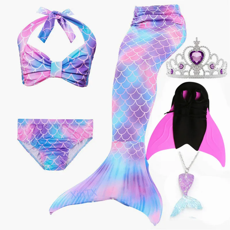 Женский Детский костюм Русалочки маскарадный для плавания с хвостом и