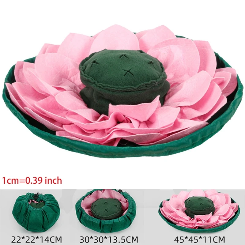 

Lotus Shape Pet Dog Snuffle Mat Nose Smell Training Blanket Sniffing Pad Slow Feeding Bowl Food Dispenser Carpet