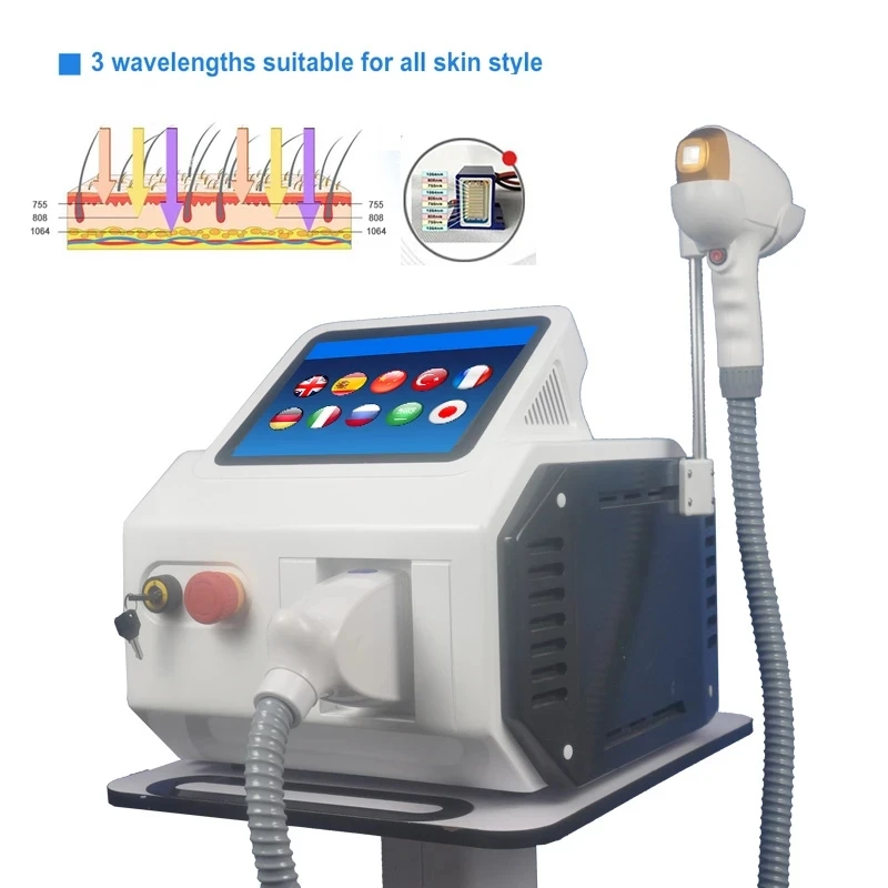 3 Wavelength Diode Laser Hair Removal Machine Permanent Hair Removal 808 755 1064nm Diode Laser Skin Care For Salon CE Approved enlarge