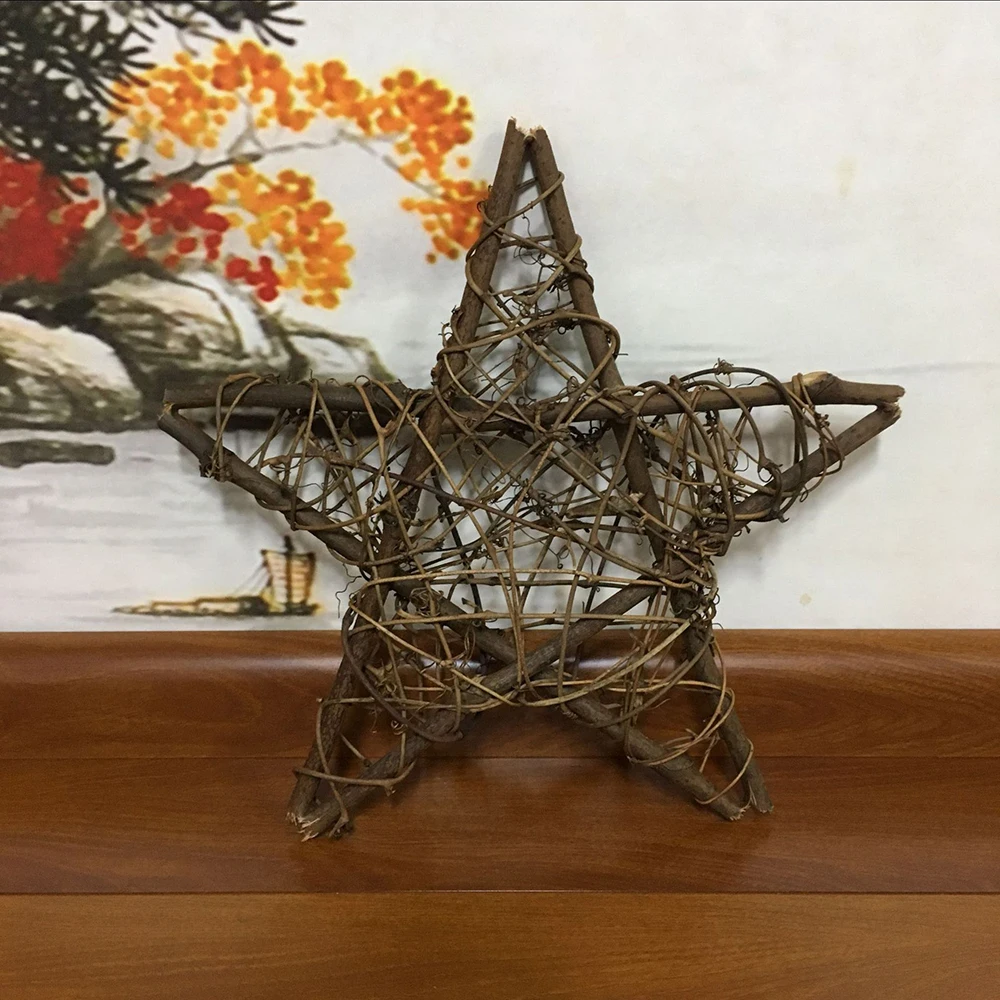 10 50 см DIY Ручная работа сушеные ротанга Звезда рамка венки Рождественское