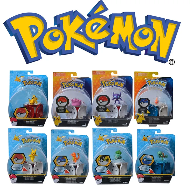 

New Product 4th Generation Pokemon Touch Flip Explosion Elf Ball Boxed Game Battle Toy Pikachu Other Doll Model Children's Gifts