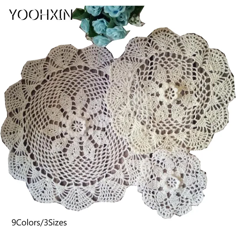 Круглый ручной работы хлопковая салфетка чашки coaster кружка кухня Рождественский