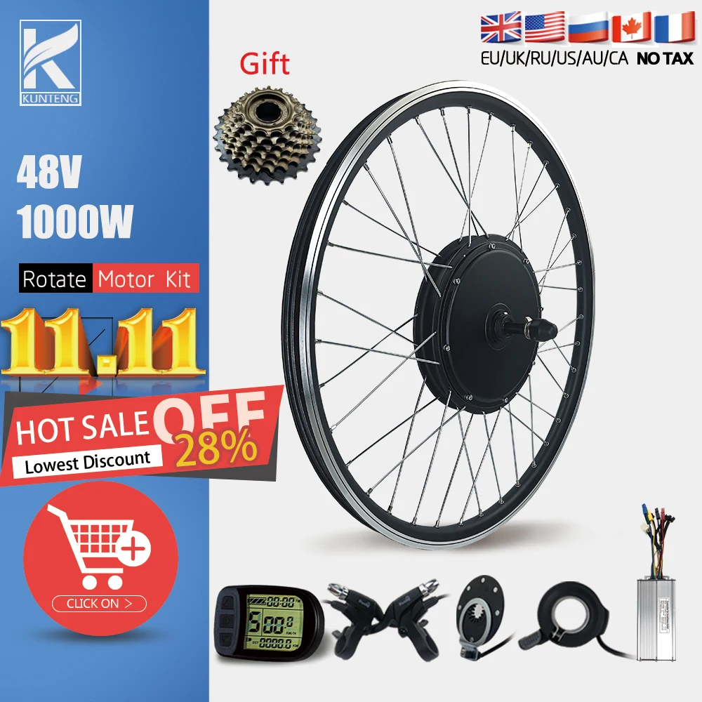 EBike Conversion Kit 48V1000W Rear Rotate Hub motor Wheel For Electric Bicycle Conversion Kit Mountain Dirt Bike Motor