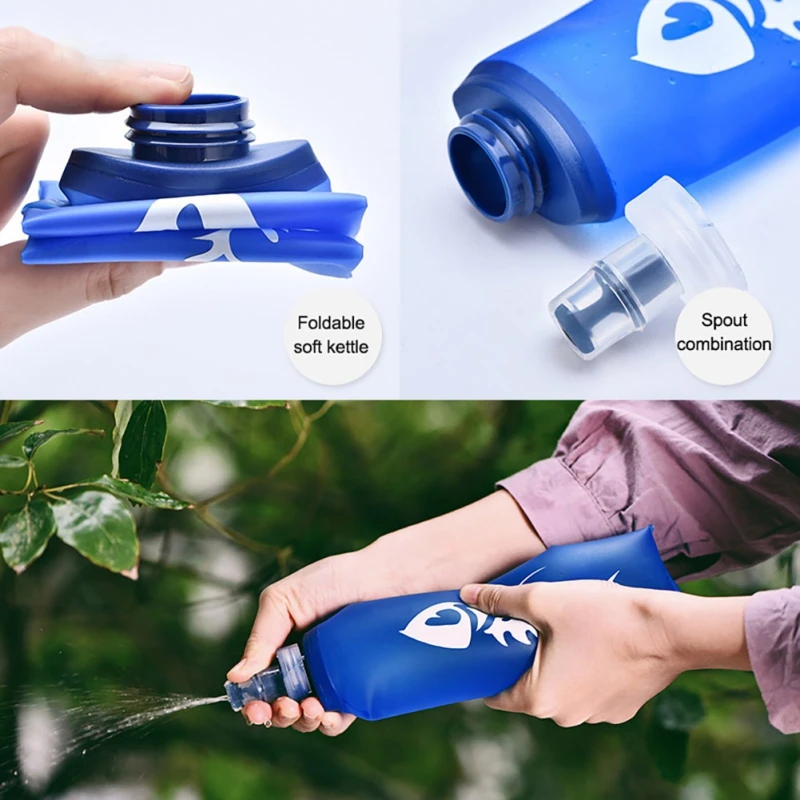 250/500 мл бутылка для воды Мягкие Складные портативные сжимаемые