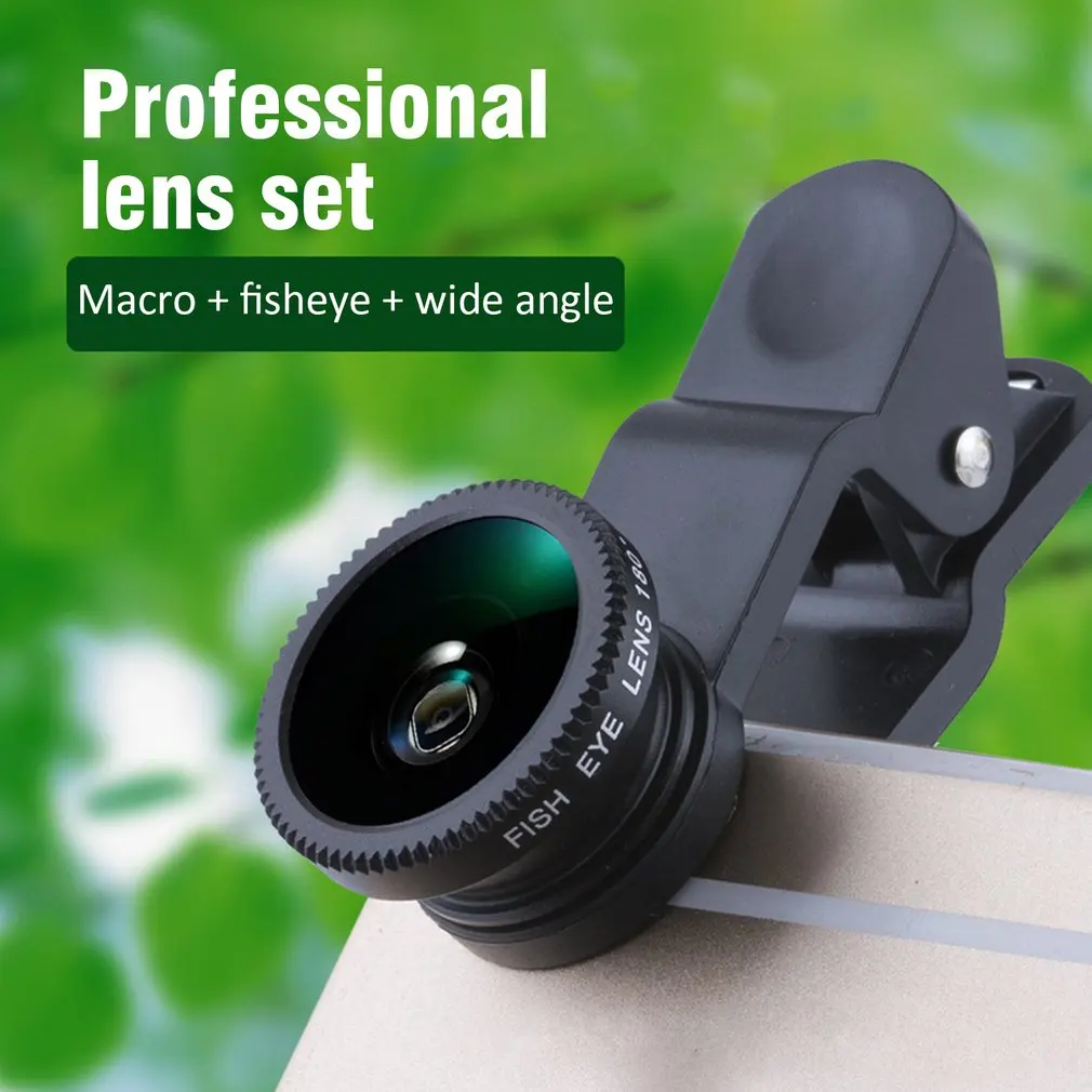 3 в 1 Рыбий глаз + широкий угол Макросъемка комплект объективов для камеры