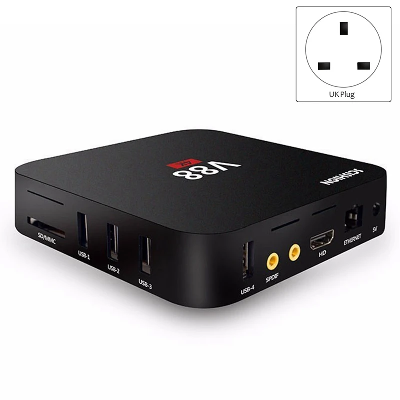 ТВ-приставка V88 на Android Rockchip 3229 четырехъядерный процессор 5 1 2 ГБ + 16 HDMI-совместимый