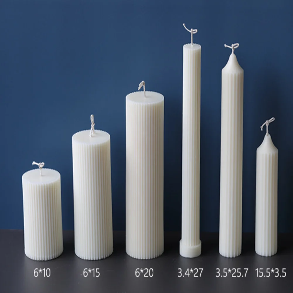 Long Stripe Acrylic Pillar Roman Column Candle Molds Plastic Cylinder Rib Making Kit Mould DIY Bougie Handmade Supplies | Дом и сад