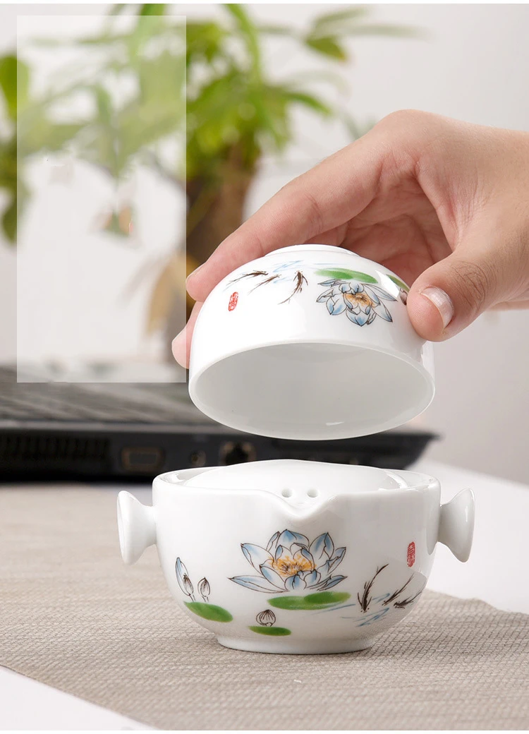 Керамические чайники gaiwan чайники Китайский чайный набор для путешествия с сумкой для путешествий