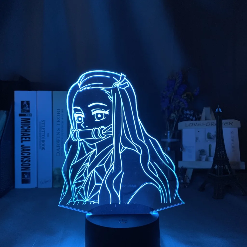 

Kimetsu No Yaiba Nezuko Kamado Figure Led Night Light for Bedroom Decor Nightlight Kids Child Table 3d Lamp Demon Slayer Gift