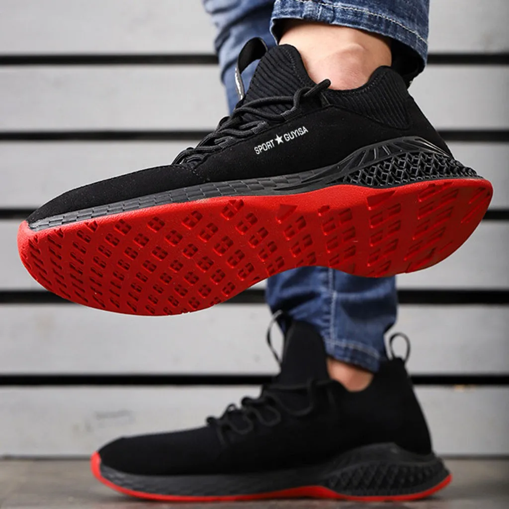 Мужские Прогулочные кроссовки Осенние легкие рабочие ботинки со стальным носком