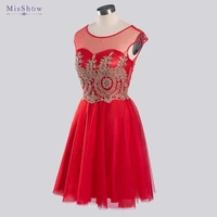 in stock new short prom dresses applique flowers o neckline evening dresses real photos in stock cocktail dresses cps1898
