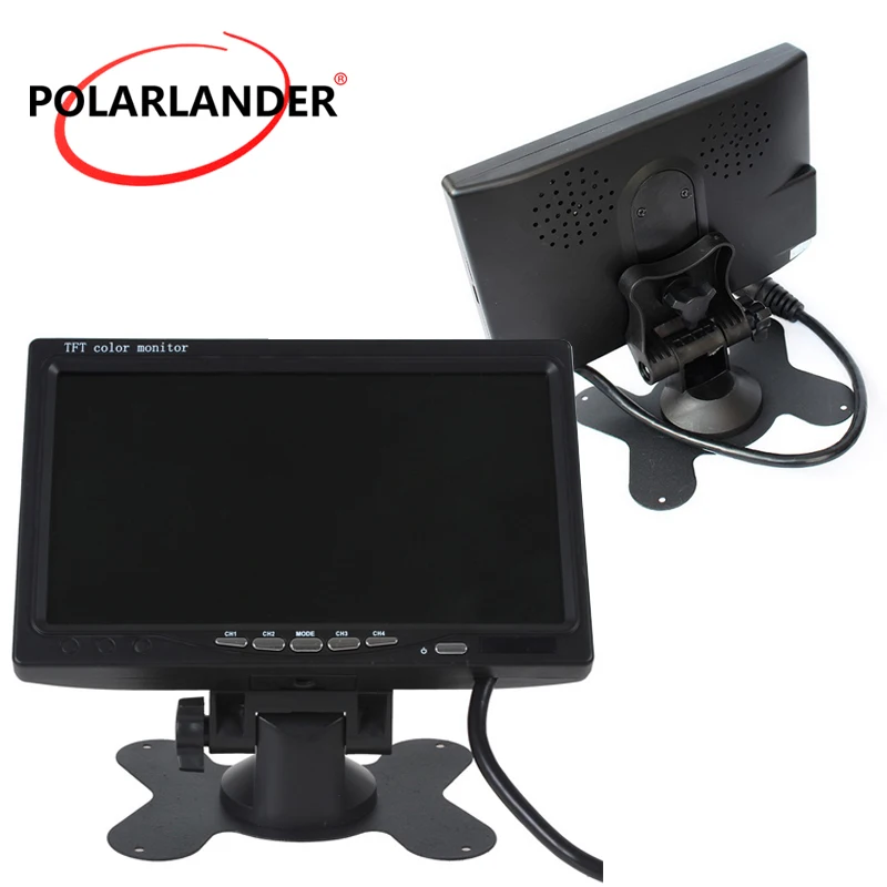 7&quot LCD 4CH Video input Car Monitor For Front Rear Side View Camera Quad Polarlander Split Screen 6 Mode Display DC12V-24V | Автомобили