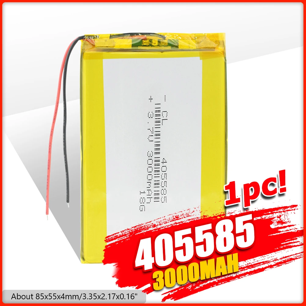 Оптовая продажа 405585 литий полимерный аккумулятор 3 7 в 3000 мАч ионный для MP4 MP5 Mobile