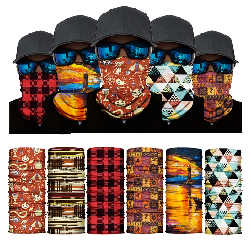 Волшебный шарф с 3D принтом Бандана Маска для лица Тканевая маска моющаяся женщин