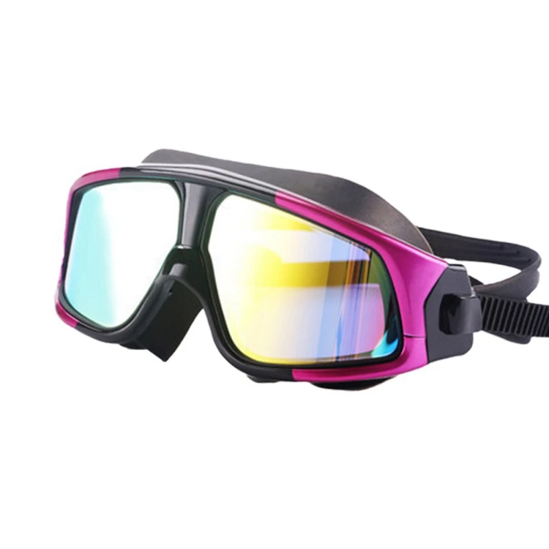 Силиконовые очки для плавания с большой оправой удобные анти-туман УФ маска