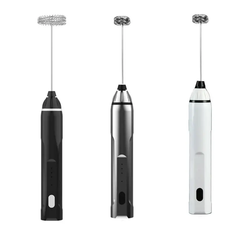 

Handheld 3 Gear Adjustable Milk Frother Rechargeable Foam Maker Electric Whisk M2EE