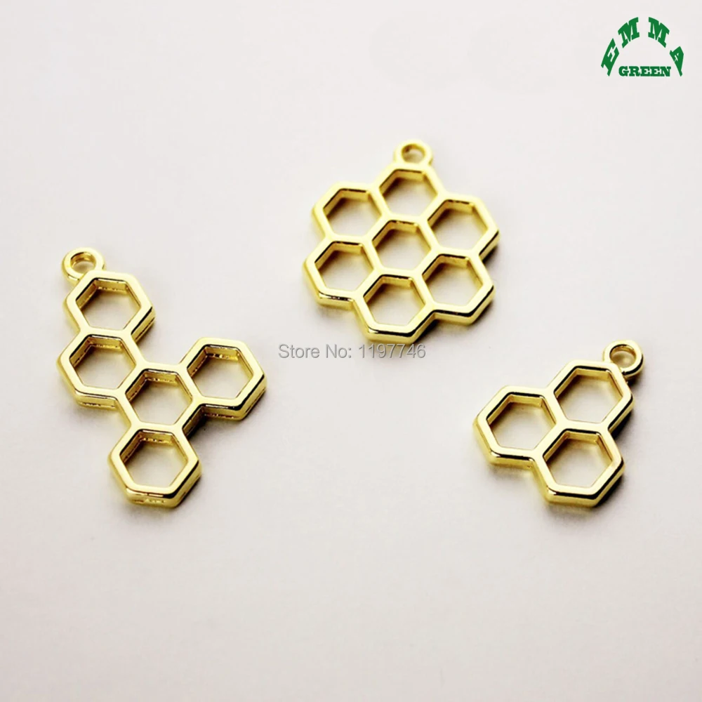 

Золотые подвески, полые геометрические, химическая структура, металлические подвески, подвески, аксессуары для фотоэлементов 20 шт. 20 мм