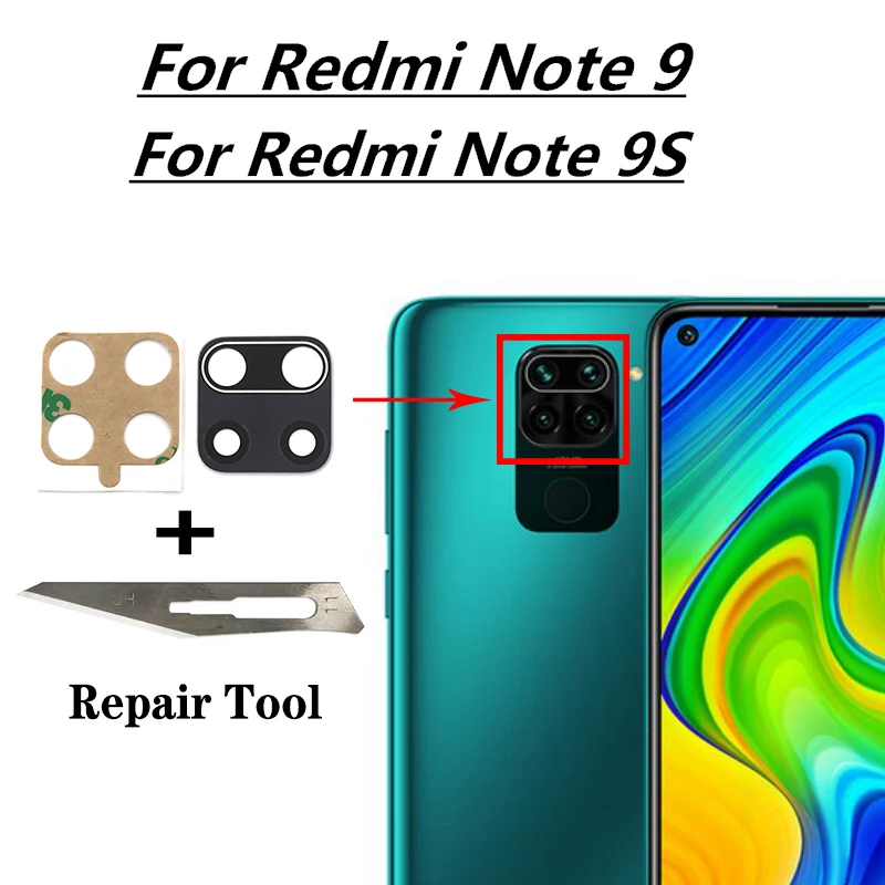 Стеклянный объектив задней камеры 2 шт./лот для фотоаппарата Redmi Note 9S 9 10 8 Pro 9A 9C 10s Φ