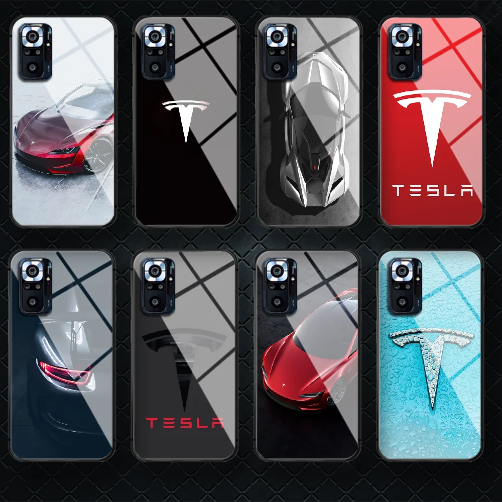 

Car Tesla Tempered Glass Phone Case Cover For Xiaomi Mi Poco A F X 2 3 8 9 10 11 T Pro Lite Ultra Max Nfc Black Bumper Black