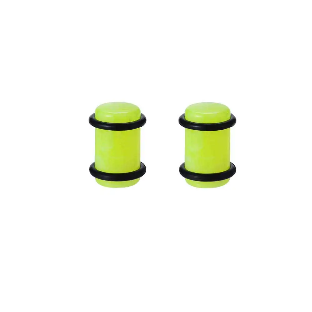 Fluorescent green Серьги Для Пирсинга Ушей, 1 пара акриловых пробок для ушей и тоннелей, расширители для ушей, растяжки для ушей, украшения для тела - Окраска металла: Fluorescent green