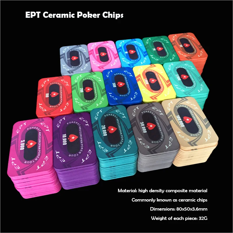 5 шт./компл. EPT фишки для покера квадратный керамический игровые автоматы монета