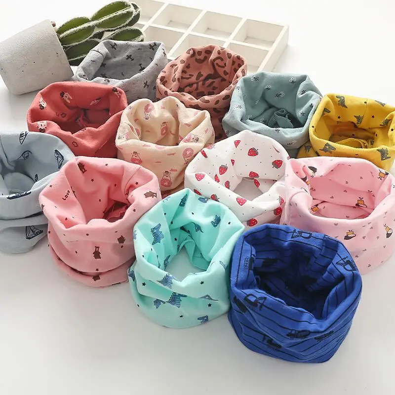 19 new children's neck cover Korean version of the warm print baby hundred-change scarf |