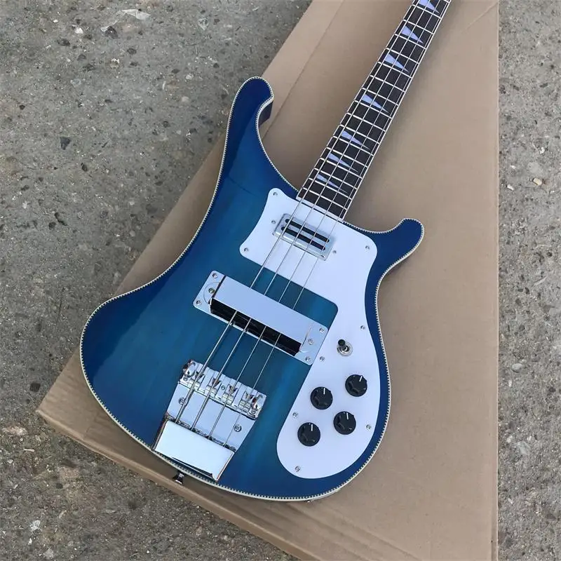 Rick 4003 modelo Ricken 4 cuerdas cuerpo de Ceniza con cuello a través bajo eléctrico guitarra Океанский bluecolor Envio