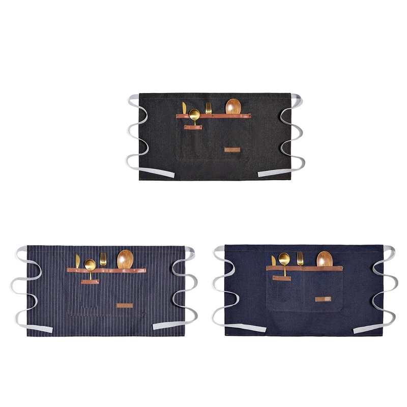 

Регулируемый Фартук, кухонный фартук, нагрудник, 3 кармана для официантки, официантки, мастеров, поваров R7UA