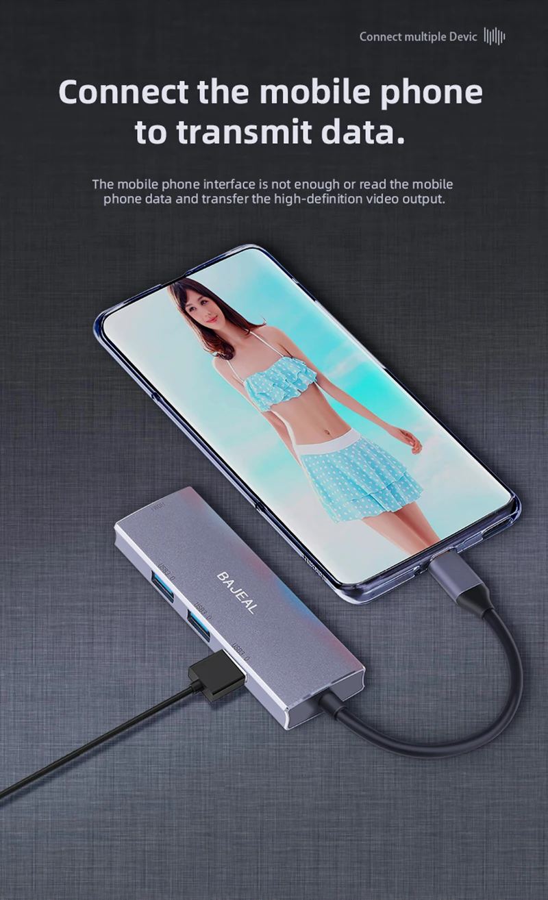 

4K HD 4 In 1 Hub Hub MacBook Laptop Computer Office Computer Computer Cables Connectors Type-C Docking Station