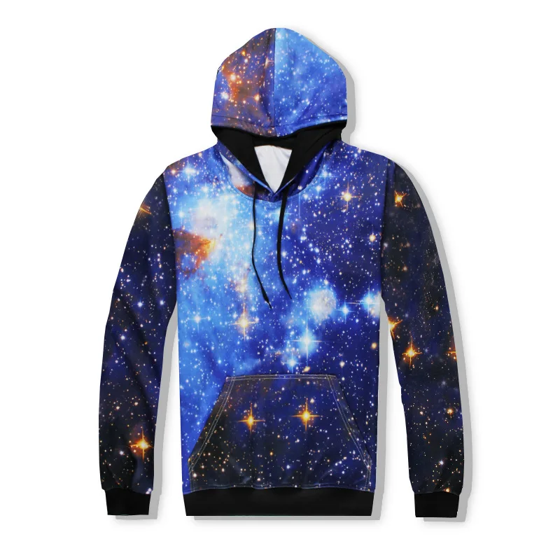 

Men's sweatershirt new European and American baseball uniforms star sky men's sports universe Galaxy 3D printed pullover hoodies
