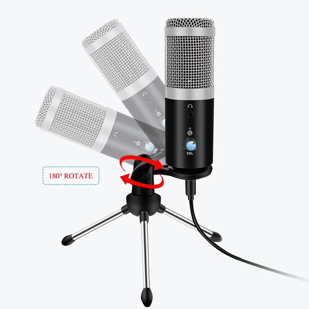 

USB Condenser Sound Recording Microphone With Tripod Professional Suspension Microphone Kit For Podcasting Youtube Live Gaming