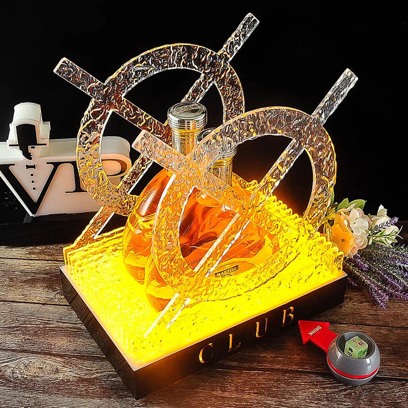 

Bar KTV Night Show Luminous Foreign Wine Seat Champagne LED Display Stand Acrylic Wine Cabinet Wine Rack Creative