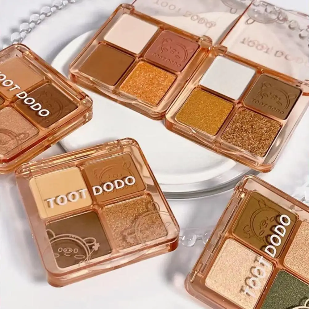 

Four-color Eyeshadow Palette Nude Makeup Orange Milk Makeup Eyes Long Matte Eyeshadow Natural Daily Lasting Pearl Tea Glitt B5j6