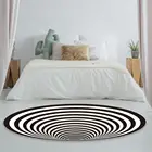 3d-коврик с Вихревой иллюзией, ковер, черный и белый спиральный ковер, круглый ковер для спальни, гостиной #4W