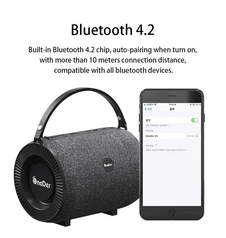 V3 Мини Bluetooth динамик портативный стерео телефон FM радио музыка беспроводной