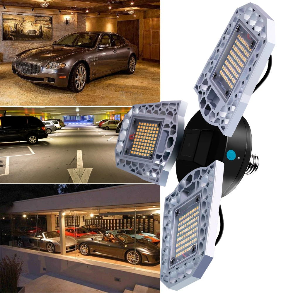 

Garage Light LED Foldable Bulb E27 Spotlight E26 Lamp Super Bright Ceiling Light 85-265V LED Waterproof Bulb Home 60W 80W 100W