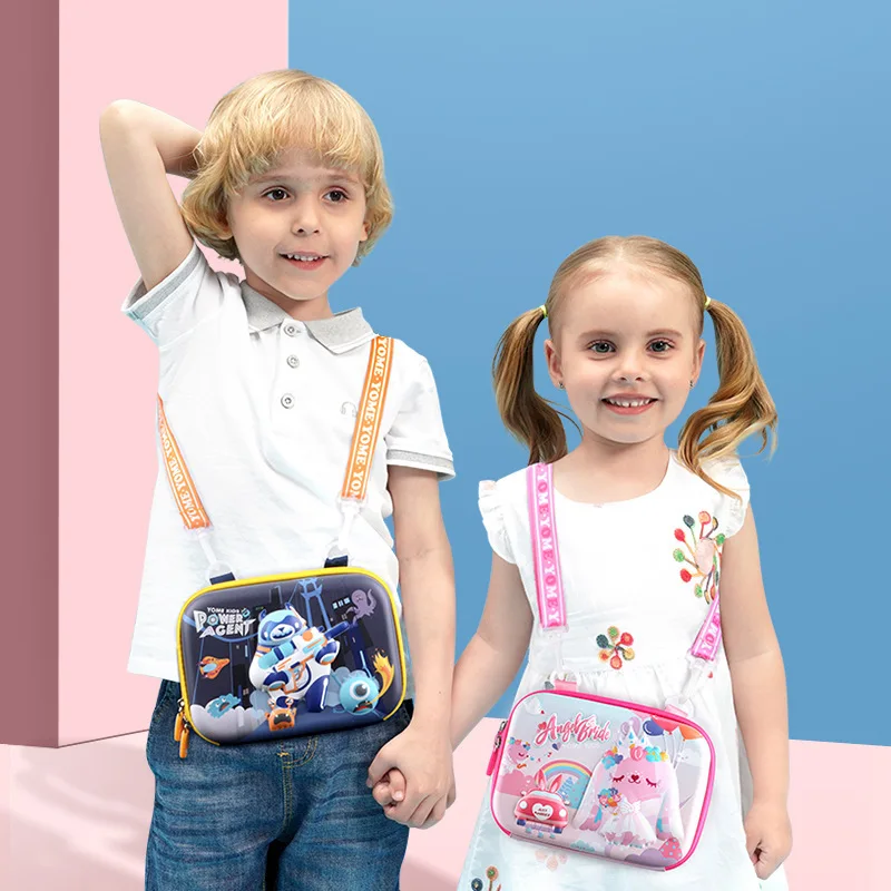 3D Cartoon Kids Crossbody Bags Mini Shoulder Bag Girl Boy PU & EVA Cute Bear / Mermaid Print Child Casual Messenger Bags Handbag