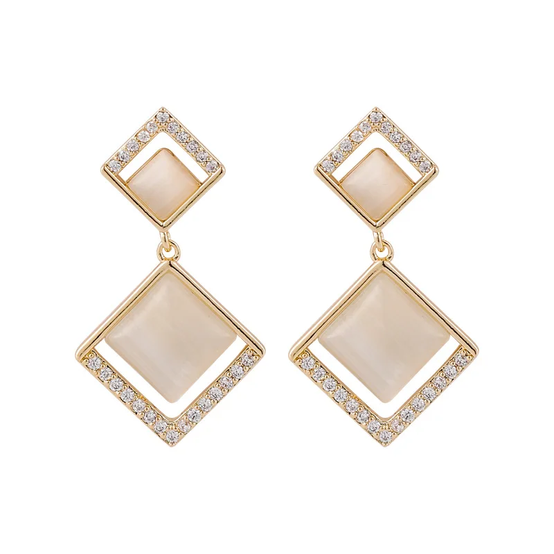

Earrings for Women Pop Geometry Cat Eye Stone Retro Style Simple and Elegant Personality Jewelry Wholesale