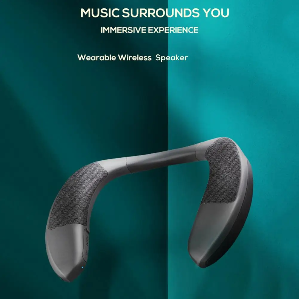 wireless Bluetooth-compatible Neck-mounted speaker portable stereo bass Personal Wearable Waterproof Speaker for Sports Travel |