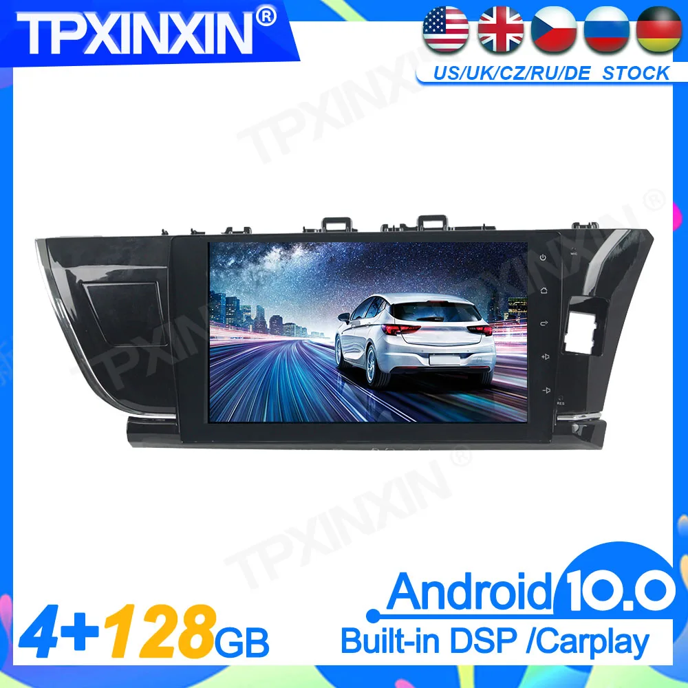 

4GB+128GB Android10 For Toyota Corolla 2014-2015 Head Unit Car Multimedia Player Auto Radio Tape Recorder GPS Navigation DSP IPS