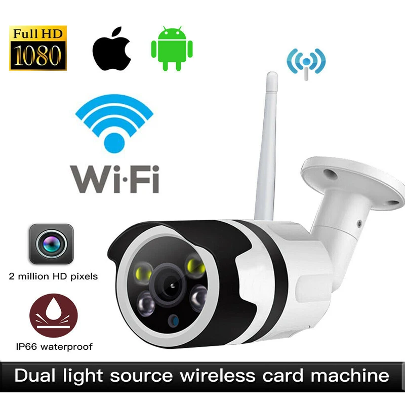 Беспроводная ip камера Wifi 1080P CCTV US Plug наружная внутренняя Поддержка Micro SD карта